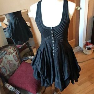 Rare All Saints Helix Hitched Black Dress, Witchy